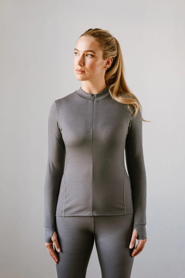 Longsleeve Traverse wełniany, szary