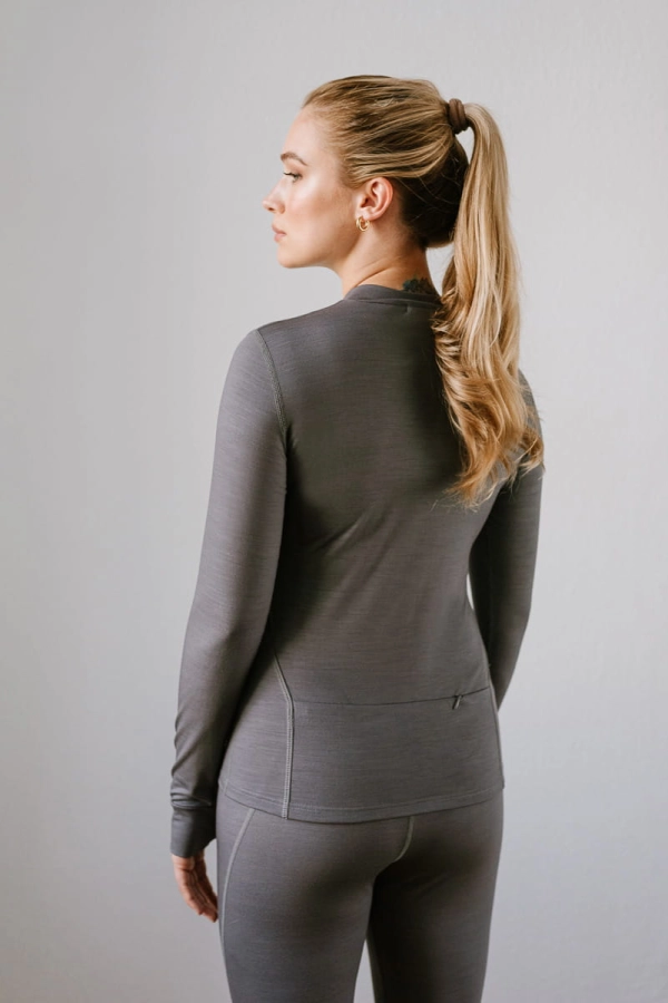 Longsleeve Traverse wełniany, szary
