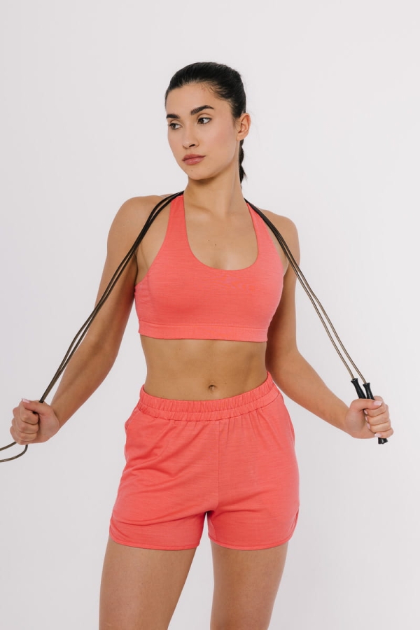 Top sportowy Rio wełniany, peach pink