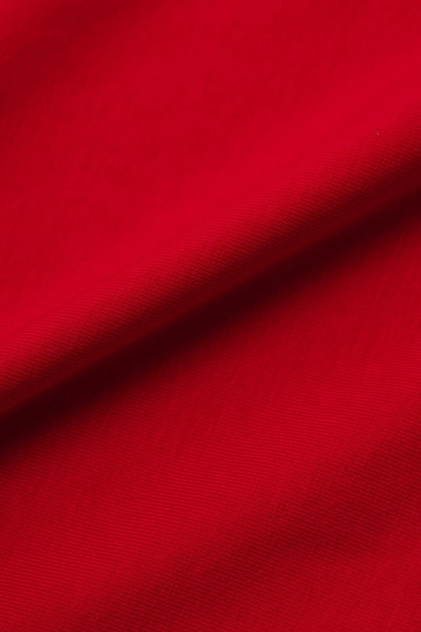 T-shirt Natural V-neck bawełniany, czerwony