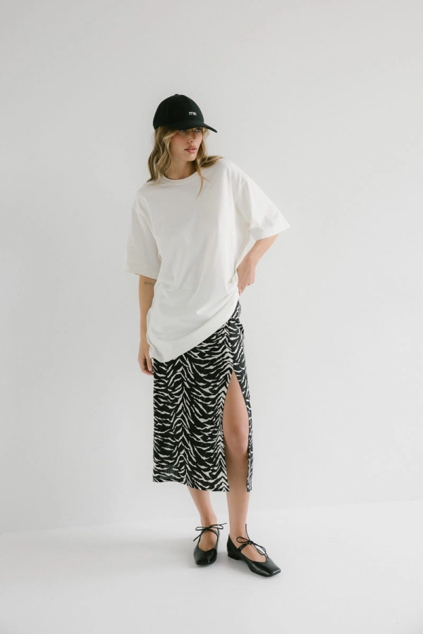 Spódnica Leonie wiskoza z lnem, zebra