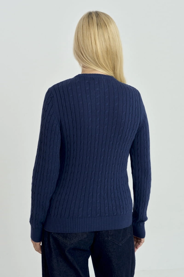 Sweter Elite bawełniany, granatowy