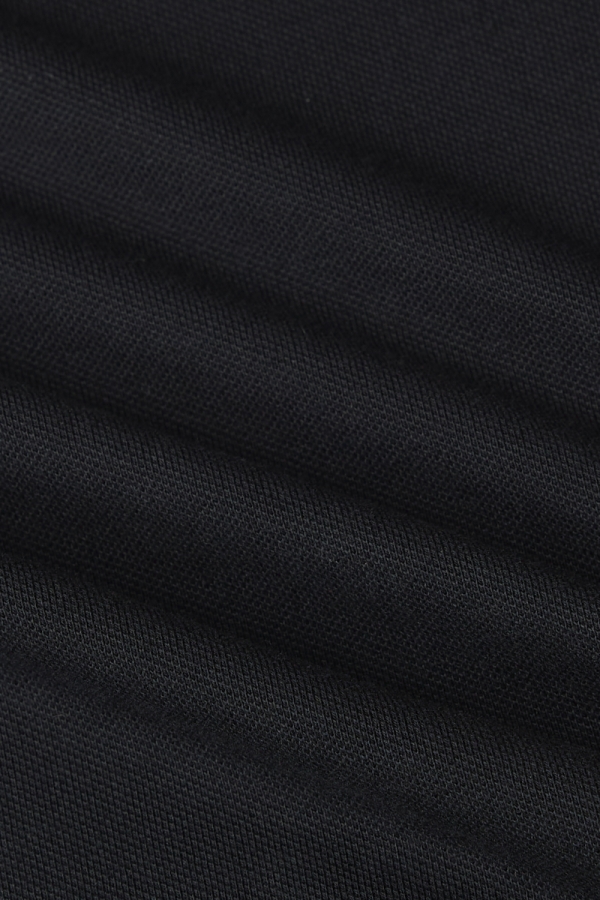 Czarna dzianina bawełniana – struktura materiału longsleeve polo Class