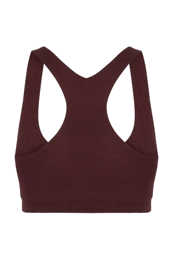 Stanik Pulse Bra, wełna merino, brązowy