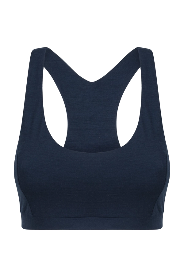 Stanik Pulse Bra, wełna merino, granatowy