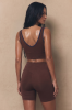 Kolarki sportowe Core V-waist, wełna merino - brązowe